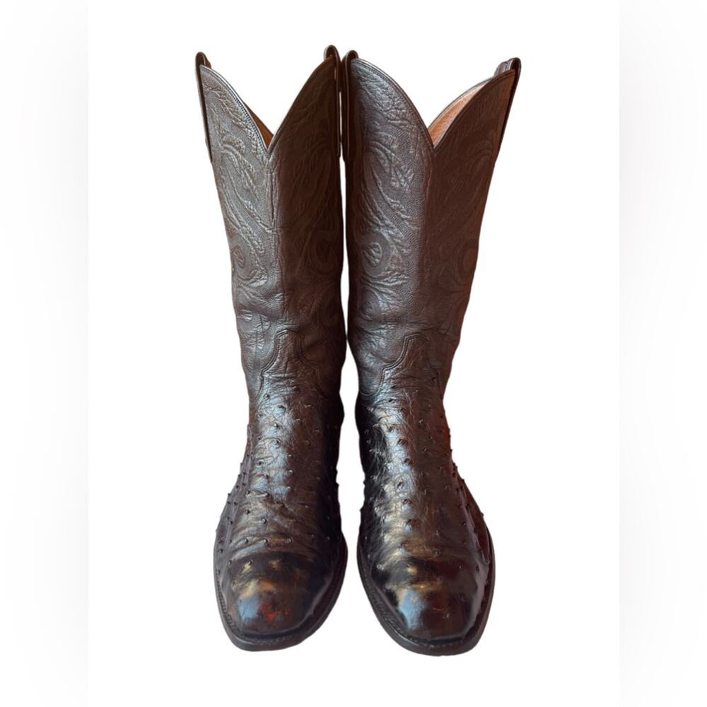EL DARADO Men's Cowboy Western Boots Exotic Handmade Ostrich 10.5 D
